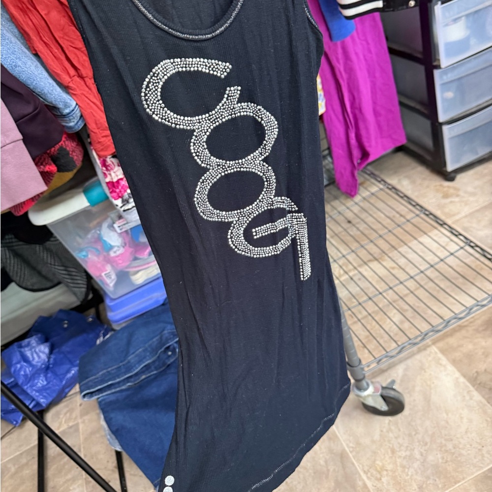 COOGI Black Rhinestone Logo Racerback Tank - Picture 2 of 4